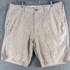 Eddie Bauer Linen Blend Shorts‎ Mens 38 Tan Beach Casual Outdoor Summer 38x9